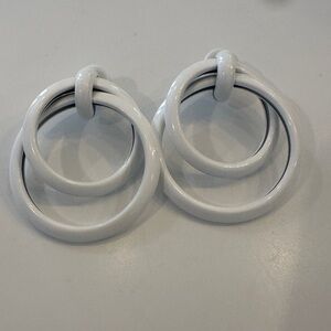 White Circular Hoop Earrings